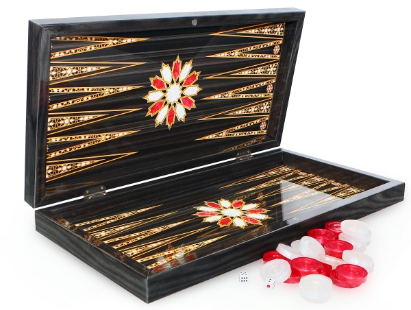 Luxus Backgammon Tavla Dama XXL Gesellschaftsspiele Türkische Fliesen Optik